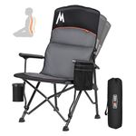 Overmont Oversized Camping Chair for Adults - Heavy Duty Folding Chair Supports 500 LBS - High Back Lawn Chair with Adjustable Backrest Cup Holder Side Pocket - for Outdoor Beach Fishing Garden