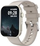 BRIBEJAT Smart Watch (Make/Answer Call) 2.01'' Real-time Heart Rate Monitor Fitness Tracker with Pedometer/SpO2/Sleep Monitor Compatible with iPhone Samsung Huawei Android Phone, Starlight