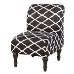 Stretch Armless Chair Slipcovers,Elehealthy Water-Repellent Armless Accent Chair Covers Portector Removable Washable for Living Room Hotel Restaurant (C-Black, 1 PCS)