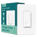 TREATLIFE Single Pole Smart Light Switch, 2.4Ghz Smart Switch Wi-Fi Light Switch, Compatible with Alexa and Google Assistant, （Neutral Wire Required Schedule, Remote Control, 1 Pack