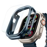 ESR for Apple Watch Ultra 2/1(2024/2023/2022) Case with Screen Protector 49mm, Military Grade Protection, Aluminum Alloy Cover with 2 Pack Glass Protector Set, Armorite Series, Blue
