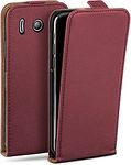 MoEx Magnetic Flip Case compatible with Huawei Ascend Y300 | 360° protection faux leather, Ruby