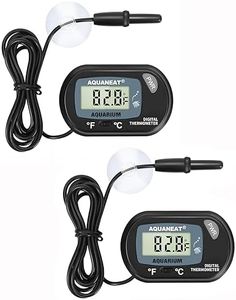 AQUANEAT 2 Pack Aquarium Thermometer, Fish Tank Thermometer, Digital Thermometer, Reptile Thermometer, Terrarium Water Temperature Test, with Large LCD Display