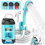 AUTOPkio Portable Camping Shower - Rechargeable Outdoor Camp Shower with Pressurizer & 4500mAh Battery Pump IPX7 Waterproof for Camp, Hiking, Car Washing, Pet Bath (Blue)