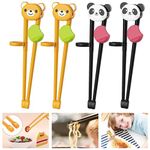 Training Finger Chopsticks Cutlery for Beginners, No Slip & Healthy Materials Reusable 4 Pairs