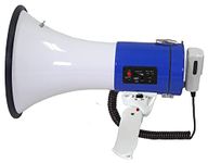 Technical Pro Megaphone 75-Watt Siren Bullhorn - Bullhorn Speaker w/Detachable Microphone, Portable Lightweight Strap Detachable PA - Professional Outdoor Voice for Police & Cheerleading