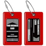 Luggage Tags Business Card Holder by TUFFTAAG - Durable Travel ID Bag Tag, Secure & Flexible, Perfect for Suitcases, Backpacks, and Carry-Ons, Travel Smart with Style (2 Pack, Red 2pk)