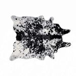 FANNEE Cow Hide Area Rug Animals Faux Fur Rug, 2.9ft X 3.6ft, Area Carpet Animal Skin Mat for Bedroom Living Room, Black and White