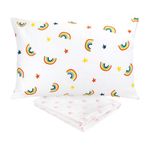 Toddler Pillow Set of 3, 1 Kids Pillow with 2 Pillowcases(14 x 20 Inches) - Ultra Soft Baby Pillow with 100% Natural Cotton Pillow Cases - with Machine Washable - Perfect for Bed, Cot or Travel