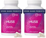 Microbiome Labs HU58 Bacillus Subtilis Probiotics for Women and Men - High Potency Spore Probiotic for Digestive Health & Immune Support - Daily Capsules with 10 Billion CFU (60 Capsules) (Pack of 2)