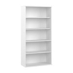 Bush Business Furniture Easy Office 5 Shelf Bookcase in White, Tall Bookshelf for Storage and Display in Home or Professional Office