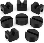 Amylove 8 Pcs 2 Types Jack Stand Pads Adapter Universal Slotted Frame Rail Pinch Welds Protector Rubber Jack Pad for Jack Stand Accessories