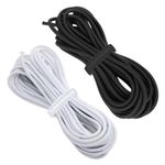 Round elastic for making scrunchies, DIY, tailoring etc. (BLACK&WHITE - 28 Meter)