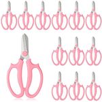 Lasnten 12 Pcs Garden Shears Flower Scissors Flower Cutters for Stems Pruning Stainless Steel Floral Shears Pink Floral Scissors with Comfortable Grip Handles for Fruit Picking Plant Stems Trimming