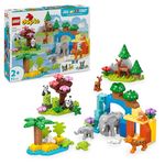 LEGO DUPLO 3in1 Wild Animal Families - Toddler Learning Toy for 2+ Year Old Girls & Boys - incl. Turtle, Tiger, Elephant, Deer & Panda Figures with Buildable Habitats - 10446
