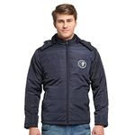 Cantabil Men’s Full Sleeve Solid Warm Winter Hooded Jacket, Full Sleeve Lightweight Winter Wear Jackets for Men – Navy Blue (MJKT00074-NAVY_XXL)