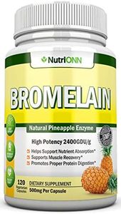 Bromelain - 500mg - 2400 GDU - 120 Vegetable Capsules - Pure Pineapple Enzyme Extract - Supports Digestion, Nutrient Absorption and Weight Loss - Great for Recovery, Sinus Ease, Joint and Heart Health