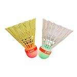 DHS Plastic Nylon LED Shuttlecock Badminton Indoor | Outdoor Birdies High Stability and Durability