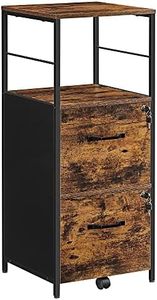 VASAGLE File Cabinet, Filing Cabinet with 2 Drawers, A4 and Letter Sized Files, Printer Stand UOFC045B01