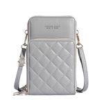 Valerie Small Crossbody Cell Phone Bag for Women Mini Over Shoulder Handbag Purse with Credit Card Slots (Grey)