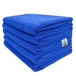 SOFTSPUN Microfiber Cloth (5pcs - 40x60cms -340GSM) Blue, Super Soft Absorbent Cleaning Towels Cleans & Polishes everything in your home.