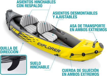 INTEX Explorer K2 2-Person Inflatable Kayak with Oars and Pump