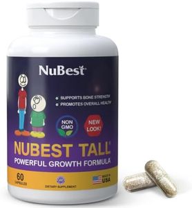 NuBest Tall | Support Bone Strength, Bone Health, Enhanced Immune and Whole Body Wellness with Calcium, Collagen, and Herbs for Ages 5+ & Teens | 60 Capsules | 1 Month Supply