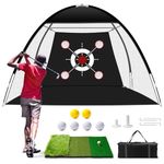 Yezloris Golf Net, 10x7FT Durable Golf Practice Net for Backyard Driving & Garage All in 1 Golf Hitting Net with Mat for Outdoor Home Training Gifts for Men Dad Him and Golfer