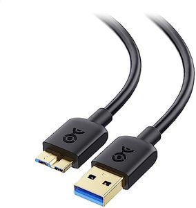 Cable Matters Short Micro USB 3.0 Cable Type A to Micro B Male Cord 0.9m (External Hard Drive Cable, USB to USB Micro B Cable) in Black Compatible with Galaxy S5, Note 3, HDD, WD My Passport Drive