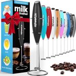 PowerLix Milk Frother Handheld Whisk - Electric Milk Frother Foamer with Stainless Steel Stand,15-20s, Powerful 19000rpm, Mini Drink Mixer Coffee Frother for Latte, Cappuccino, Hot Chocolate