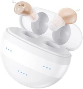 Karthus Hearing Aids for Seniors and Adults with Hearing Loss, 2 Modes, In-Ear Design with Noise Cancelling and Clear Sound, Nearly Invisible and Comfort-Fit, 6 Level Volume, 96H+ Battery Life, White