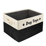 PET ARTIST Foldable Dog Toy Bin for Dog Toys Accessories - Collapsible Dog Toy Basket Storage Box for Medium Pet Toys, Dog Coat