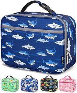 HOMESPON Lunch Box for Kids Girls Boys Insulated Lunch Bag with Front Pocket Lunch Snack Holder for School Daycare Picnic（Shark）