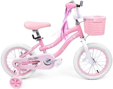 bicystar Girls Bike for Kids 3-5, Kids Bike with Training Wheels, Basket, Coaster Brake, Streamers, 16 inch Pink Pedal Bike for Kids, Birthday Gift