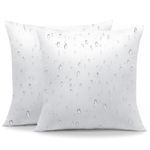 OTOSTAR Pack of 2 Premium Waterproof Pillow Inserts, 18 x 18 Outdoor Decorative Throw Pillow Inserts Soft Fluffy Plump Cushion Inserts for Patio Garden Bench Farmhouse Sofa Couch Bed, White