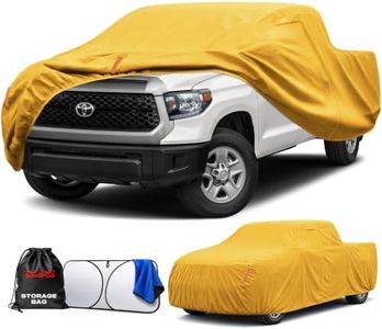 Waterproof Heavy Duty Truck Cover Custom Fit Toyota Tundra 1999-2021 Double/CrewMax Cab Short Bed(5.5'-6.6'), Full Exterior Covers with Cotton Liner and Breathable Ventilation Mesh, Cover with Zipper