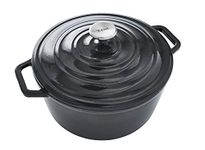 T-fal Enameled Cast Iron Round Dutch Oven with Lid, stewpot, cocotte, 6 quart, Grey