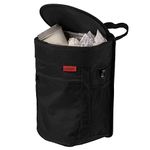 Lusso Gear Spill-Proof Car Bin, Car Trash Can for Rubbish - Removable Liner & Storage Pockets - Keep Car, Auto, Motor Tidy, Organised & Odor Free - Large 9L Capacity Garbage Bin (Black)