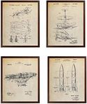 Turnip Designs Paper Airplane Air Ship Von Braun Rocket Missile Patent Poster Science Exploration Dream Space Poster Engineer Art TDP228