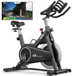 PASYOU S70 Bluetooth Exercise Bike, Readable Magnetic Resistance Stationary Bikes for Home Ultra-Silent Indoor Bike with Belt Drive Indoor Cycling Bike 350 LBS Capacity Exercise Bikes for Home LCD Monitor, 30 Days Kinomap Membership