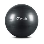 Glymnis Exercise Ball 55cm 65cm 75 cm Anti Burst Slip Resistant Balance and Yoga Ball Swiss Ball Birthing Ball with Quick Pump for Yoga Fitness and Core Exercise