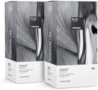 IGK Permanent Hair Dye Color Kit, Titanium BA, Pure Cool Gray, 2 Pack
