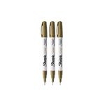 Sharpie Oil-Based Paint Marker, Extra Fine Point, Gold Ink, Pack of 3
