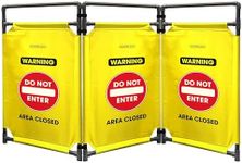 Essentially Yours "Do Not Enter Foldable Safety Barricade | High Visibility Yellow 3 Foot Portable Safety Barrier with Heavy Duty PVC Frame