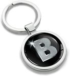 Biomar Labs® 3D Metal Alphabet A-Z Personalised Initials Keyring Keychain Silver Men Women Gift Letter B KK 2