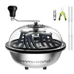 MARS HYDRO 13 Inch Bud Leaf Bowl Trimmer with Clear Dome & Switchable Stainless Steel Blades – Wet/Dry Use Manual Spin Cutter for Buds, Flowers, Herbs, and Hydroponics Plants