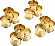 SKAVIJ Handmade Hammered Napkin Rings Set of 12 for Everyday Dining Table Decoration (Gold)