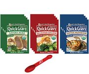 Roads End Organics Gravy Variety Pack ~ Includes (4) Shiitake Mushroom Gravy Mix, 1 Oz, (4) Savory Herb Gravy Mix, 1 Oz and (4) Golden Gravy Mix, 1 Oz ~ Gluten Free, Vegan Gravy Mix Packets