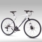 Revin Carrera Hybrid/Bicycle 700x 32C | Aluminium Alloy | 21 Speed Groupset | 90% Assembeled (Silver)