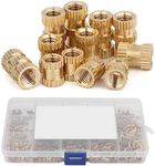 450 PCS Female Thread Knurled Brass Threaded Insert Embedded Nuts Assortment Kit, M2 M2.5 M3 M4 Pressed Fit into Holes for 3D Prints and More Projects with a Clear Box (450)